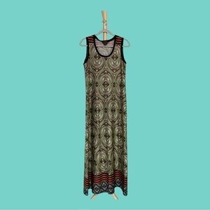 Sunny Taylor Petite Maxi Sleeveless Dress with Multi-Color Paisley Pattern, PM